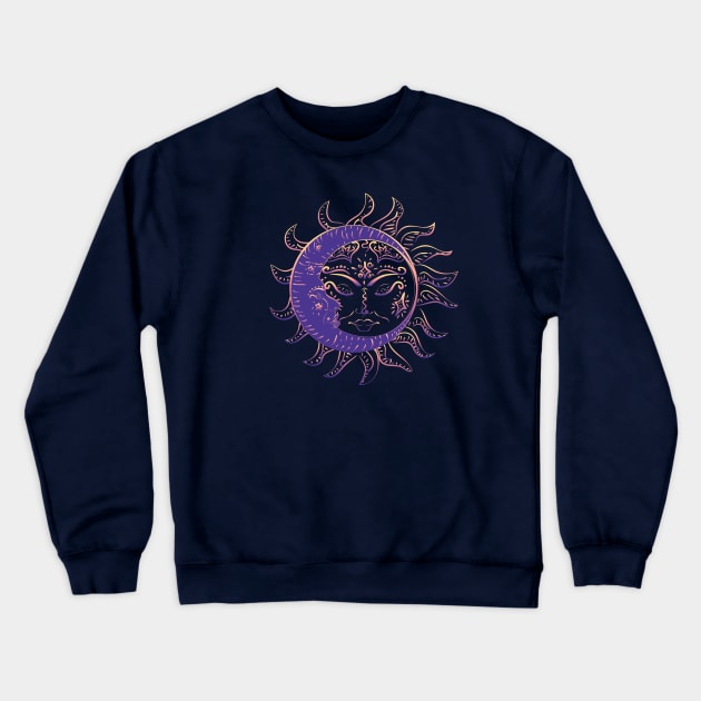 Tattoo sleeping sun and moon Crewneck Sweatshirt by AnnArtshock